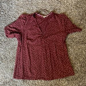 Boden short sleeve v-neck blouse.